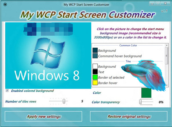 My WCP Start Screen Customizer
