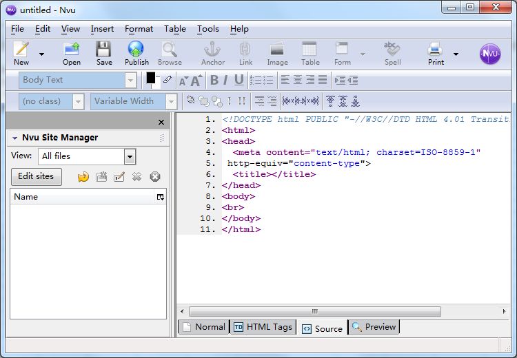Nvu网页编辑器1.0.0.0