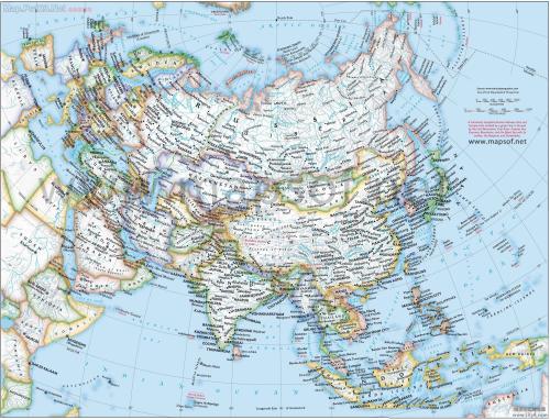 亚洲地图高清版大图免费版