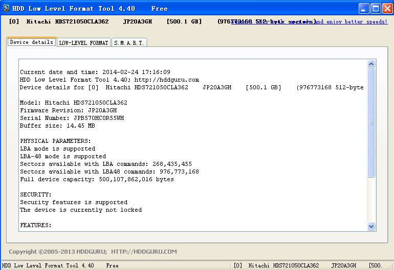 HDDLowLevelFormatTool