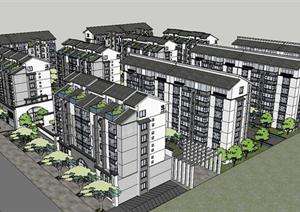 sketchup中式住宅建筑住宅SU模型