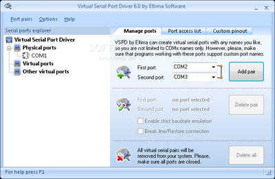 Eltima Virtual Serial Ports Driver XP