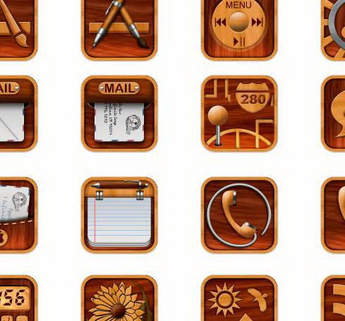 实木iphone手机图标素材