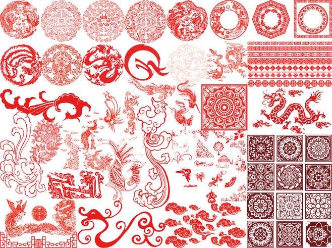 中国风新年元素矢量图