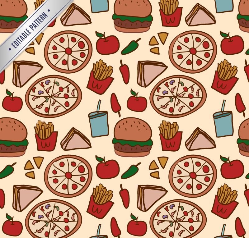 矢量复古pizza背景