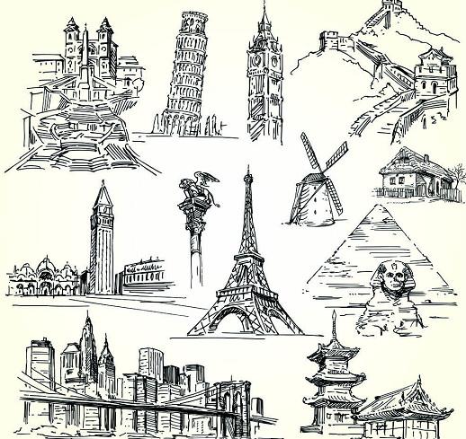世界地标建筑矢量设计素材