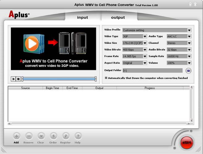 AplusWMVtoCellPhoneConverter
