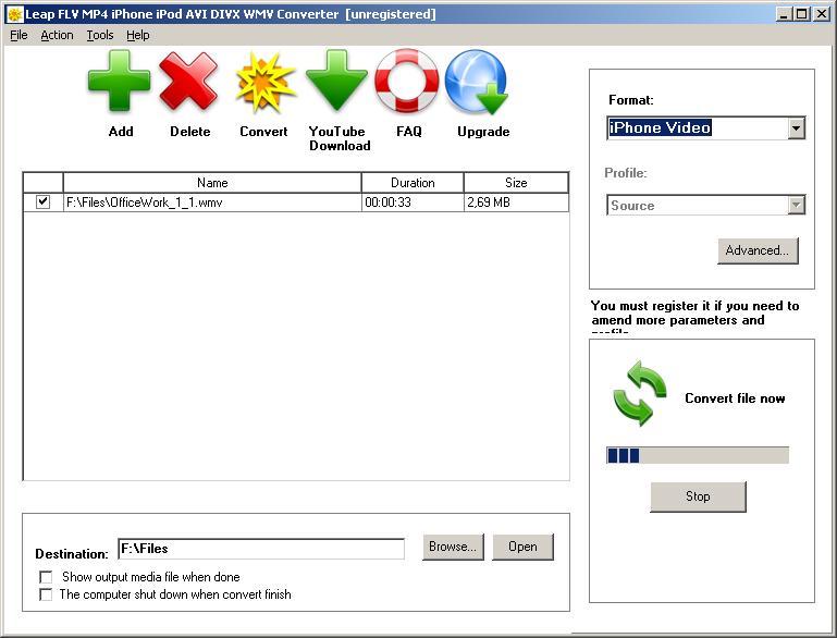 LeapFreeHDVideotoAVIMP4iPodWMVConverter