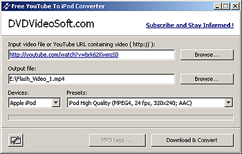 FreeYouTubetoiPodandPSPConverter
