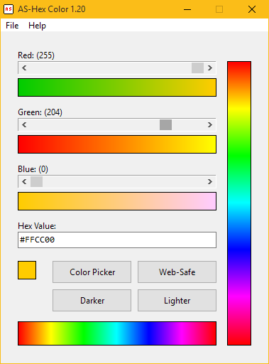 AS-HexColor混合原色并获得十六进制值