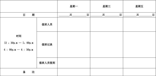 办公室专用表格大全