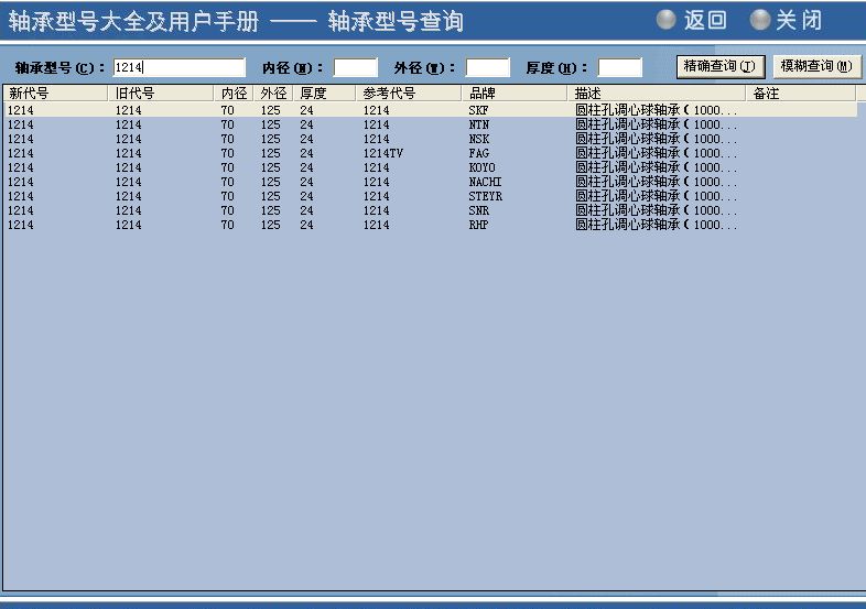 轴承型号大全及用户手册
