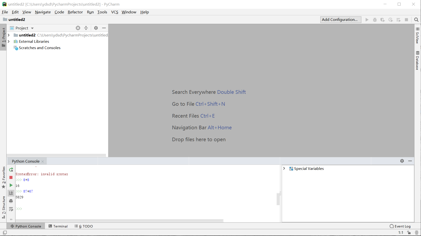 1、双击下载的PyCharm软件，选择create new project<br>2、选在图中红色框中的Pure Python，图中location指的python保存的位置