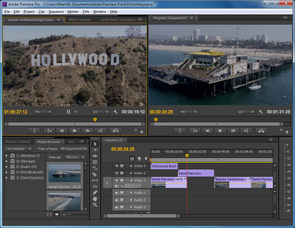  Adobe Premiere cs6中文版可以帮助用户完成视频剪辑过程中的视频片段间的自然过渡，而非生硬地进行直接拼接。