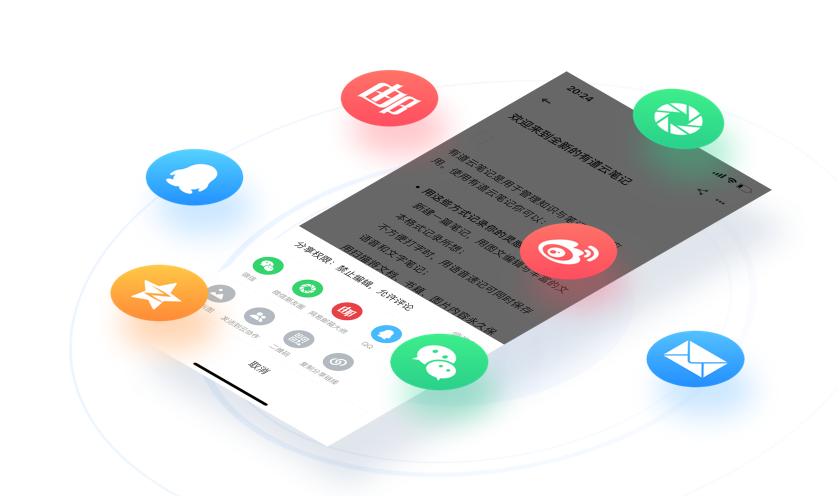 文档一键分享微信、QQ、微博、邮件等平台。团队协作修改，实时处理更高效。