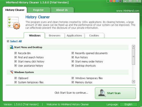 WinMend History Cleaner 