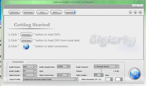 WinX Free DVD to FLV Ripper 