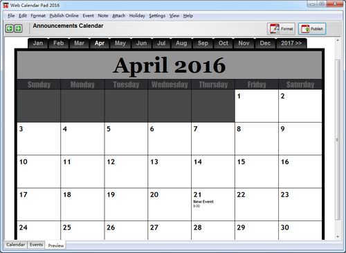 Website Calendar Pad 