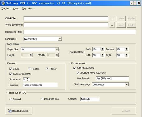 Softany CHM to DOC converter