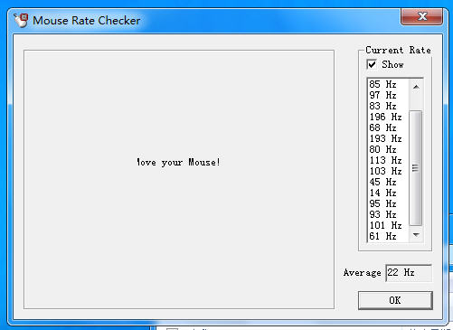 Mouse Rate Checker 鼠标速率测试器