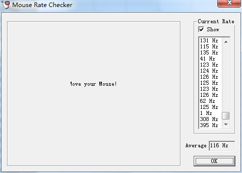 Mouse Rate Checker 鼠标速率测试器